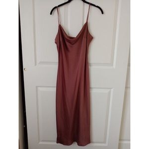 Express Cowl Neck Satin Slip Dress